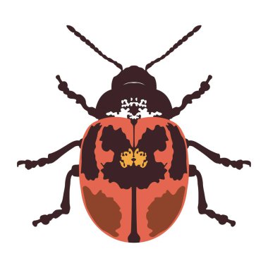 Güzel uğur böceği çizgi filmi çizimi izole edildi