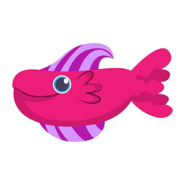 Çizgi film Balık Karakteri resimden izole edildi