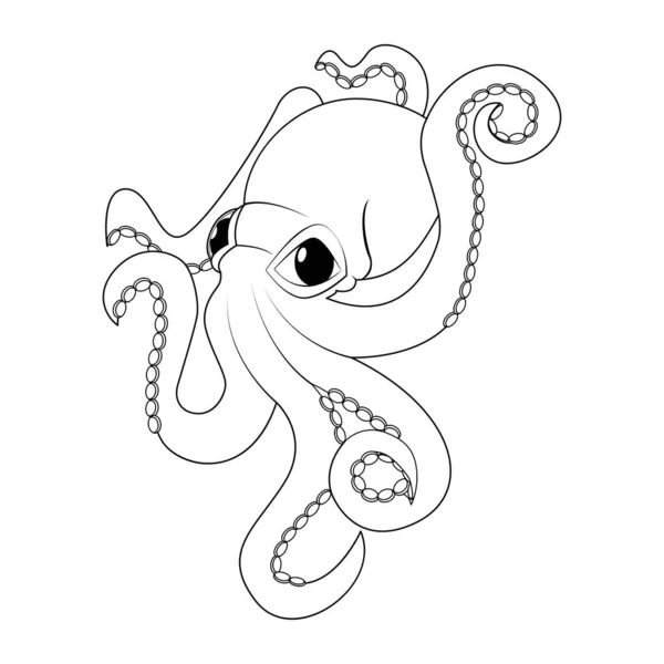 stock vector Cartoon Octopus Character isolated illustration