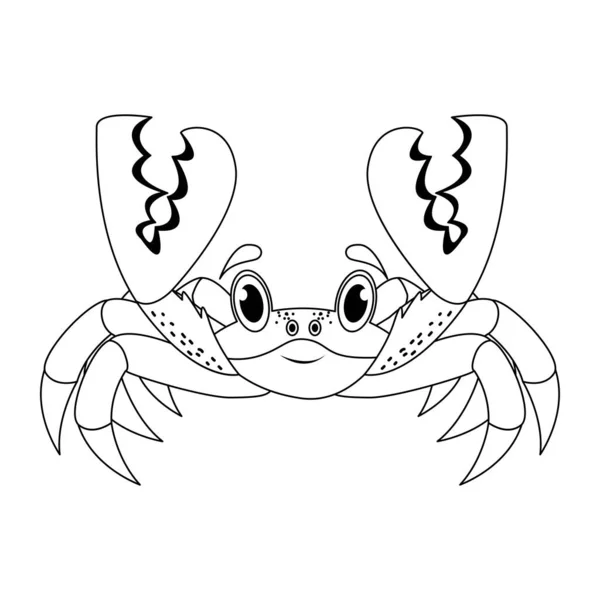 Caranguejo Dos Desenhos Animados Personagem Ilustração Isolada — Vetor de Stock
