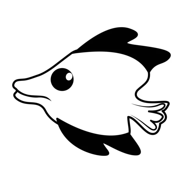 漫画魚のキャラクター孤立イラスト — ストックベクタ