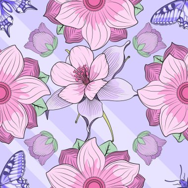 Çiçek desenli duvar kağıdı izole edilmiş