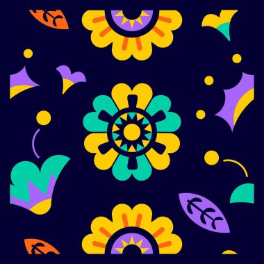 şirin soyut desenler çiçek çizimi izole edildi