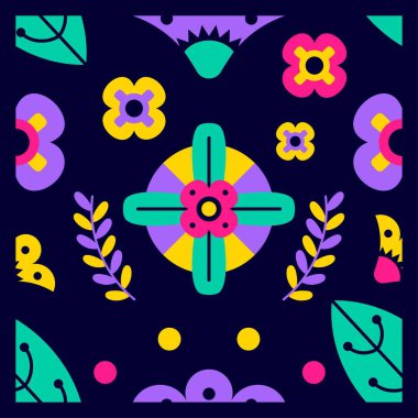 şirin soyut desenler çiçek çizimi izole edildi