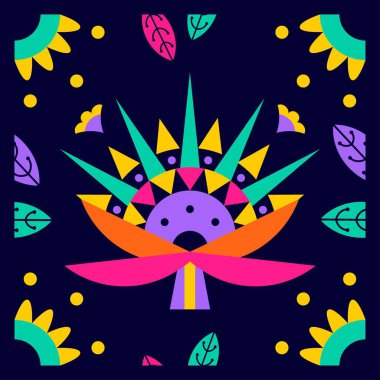 şirin soyut desenler çiçek çizimi izole edildi