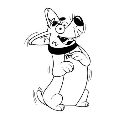 Çizgi film corgi dog Karakteri izole çizim