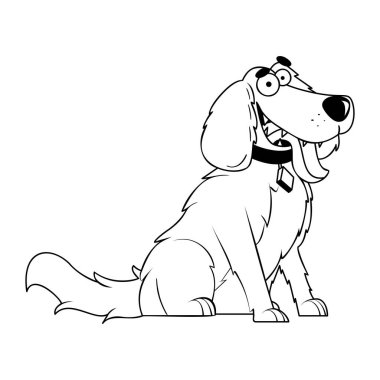 Çizgi film Golden Retriever DogKarakteri çizimi izole etti