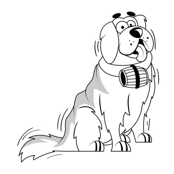 Cartoon Saint Bernard Dog Character Isolated Illustration — Stock Vector