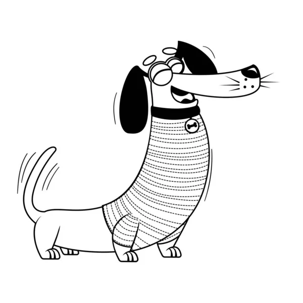 Karikatura Pes Charakter Izolované Ilustrace — Stockový vektor