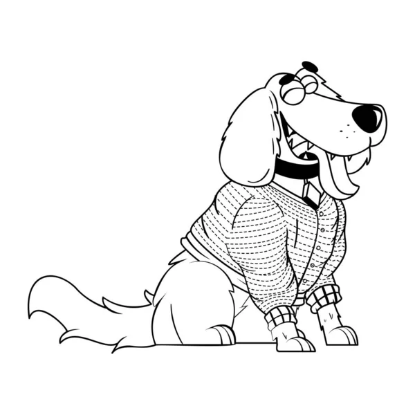 Rysunek Golden Retriever Dogcharacter Izolowane Ilustracja — Wektor stockowy