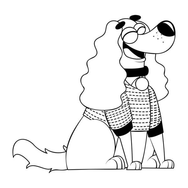 Tecknad Cocker Spaniel Dog Character Isolerad Illustration — Stock vektor