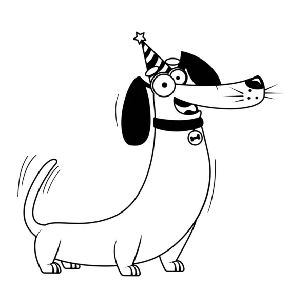 Rysunek Kiełbasa Pies Charakter Izolowane Ilustracja — Wektor stockowy