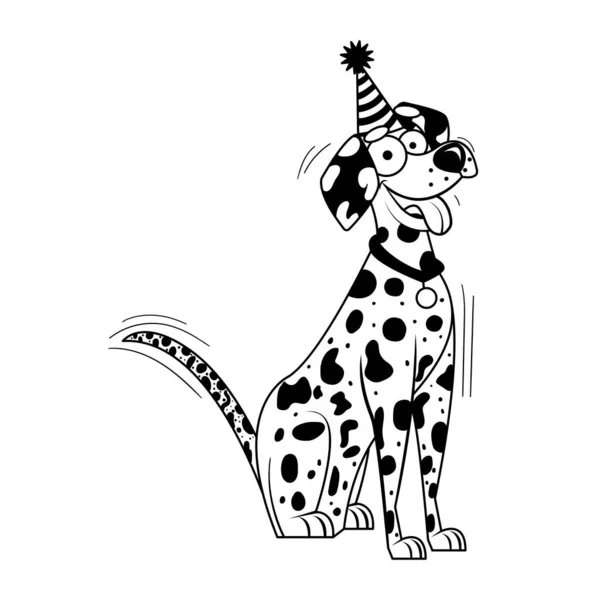 Kreskówka Dalmacja Pies Charakter Izolowane Ilustracja — Wektor stockowy