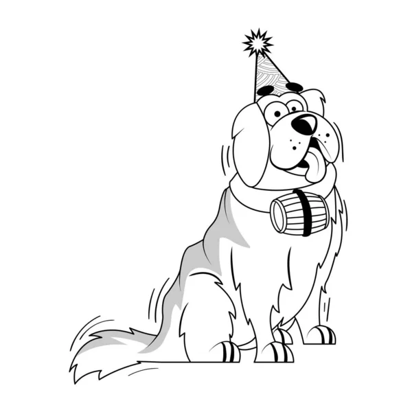 Kreskówka Saint Bernard Dog Character Izolowane Ilustracja — Wektor stockowy