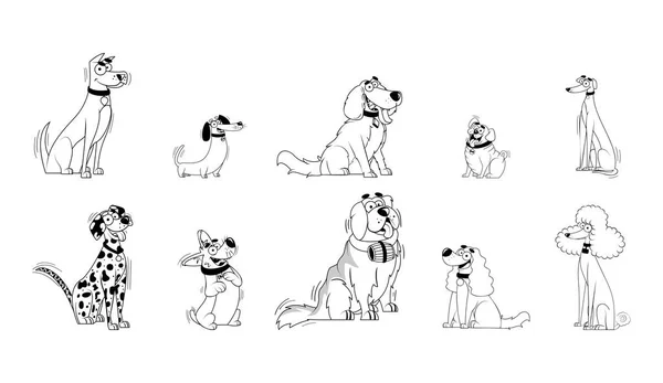 Vector Cartoon Dog Pet Χαρακτήρας Απομονωμένη Εικόνα — Διανυσματικό Αρχείο
