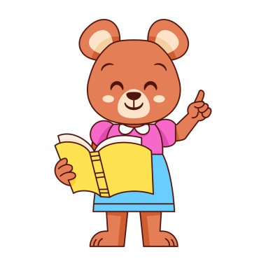 Karikatür Hayvan Okuma Ayrı İllüstrasyon