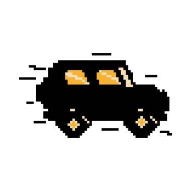 Çizgi film Pixelart City Aracında İzole İllüzyon
