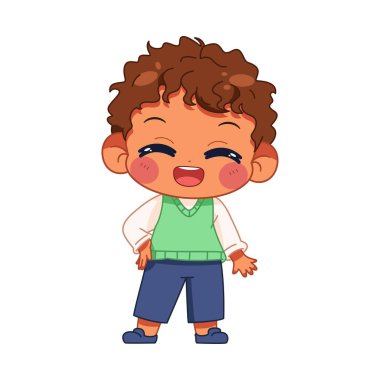 Kawaii çocuk çizgi film çizimleri izole edildi.