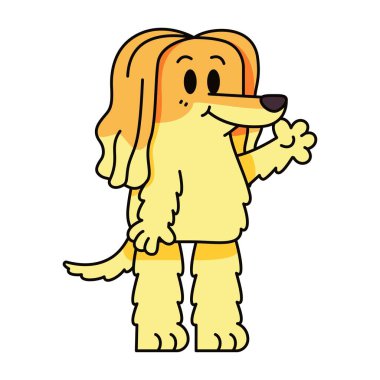 Şirin Afgan av köpeği çizimi izole edildi