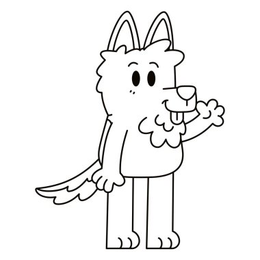 Tatlı çoban Alman karikatür çizimi izole edildi.