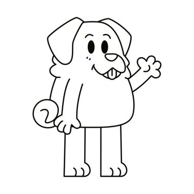 Tatlı pug çizgi film çizimi izole edildi