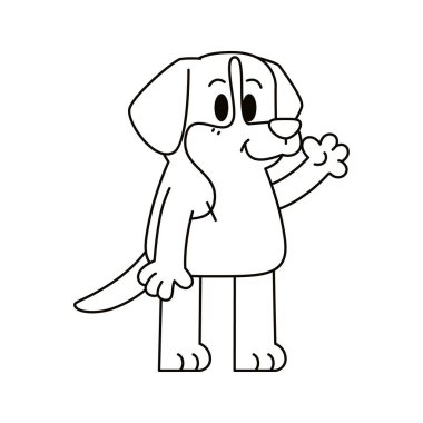 Tatlı beagle karikatür çizimi izole edilmiş.