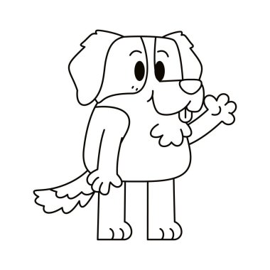 Tatlı Aziz Bernard çizgi film çizimleri izole edilmiş.