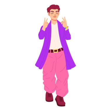 çizgi film gurur karakteri çizimi izole edildi