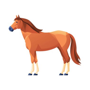 at çizgi filmi sanat deco illüstrasyonu izole edildi