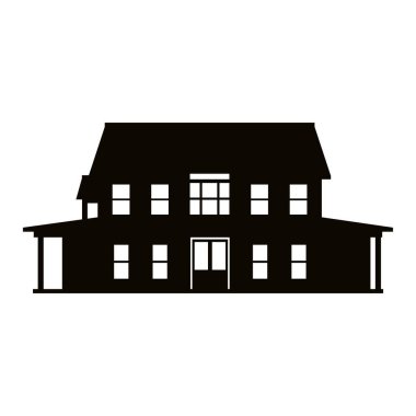 House çizgi filmi Art deco retro illüstrasyonu izole edildi