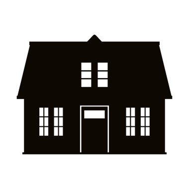 ev çizgi film silueti simgesi çizimi izole edildi