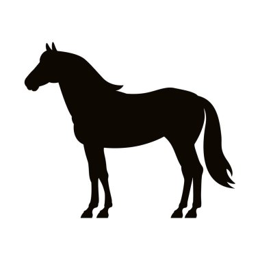 at çizgi filmi siluet simgesi çizimi izole edildi