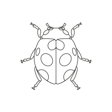 Uğur Böceği Böceği Böceği Çizgi Film Çizimi İzole Edildi