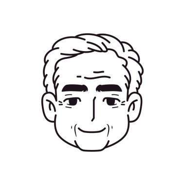 Gülümseyen Adam Avatar Çizgi Film Çizimi İzole Edildi