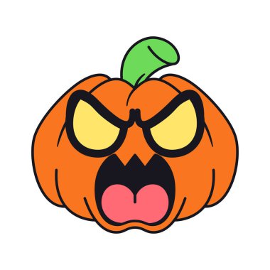 Balkabağı Emoji Çizgi Filmi Harika İllüzyonu İzole Edildi