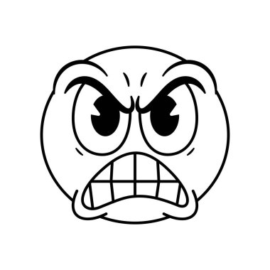 Kızgın Yüz Emoji Çizgi Filmi Harika İllüzyonu İzole Edildi