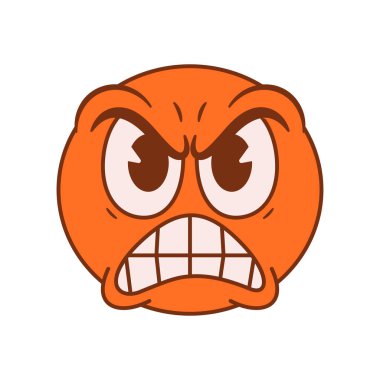 Kızgın Yüz Emoji Çizgi Filmi Harika İllüzyonu İzole Edildi