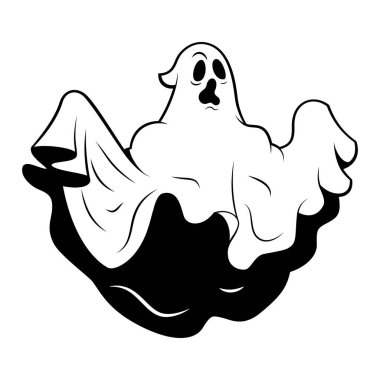 Hayalet Karakteri Çizgi Filmi Retro Biçimlendirmesi İzole Edildi