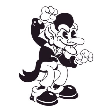 Retro Çizgi Film Karakteri Resimleri İzole Edildi