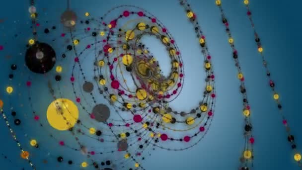 Animasi Video Yang Fantastis Dengan Partikel Stripe Objek Dalam Gerak — Stok Video