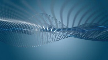 Parçacık dalgası nesnesinin ağır çekimde fantastik video animasyonu, 4096x2304 döngü 4K