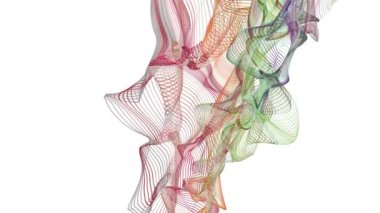 Parçacık dalgası nesnesinin ağır çekimde fantastik video animasyonu, 4096x2304 döngü 4K