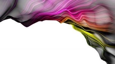 Parçacık dalga nesnesi ile fantastik video animasyonu yavaş çekim ve metin için boşluk, 4096x2304 döngü 4K