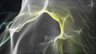 Parçacık dalga nesnesiyle gelecek video animasyonu yavaş çekimde, 4096x2304 döngü 4K