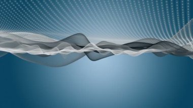 Parçacık dalgası nesnesinin ağır çekimde fantastik video animasyonu, 4096x2304 döngü 4K