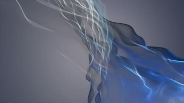 Parçacık dalgası nesnesinin ağır çekimde fantastik video animasyonu, 4096x2304 döngü 4K