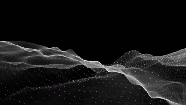 Magische Video Animatie Met Particle Wave Object Slow Motion Ruimte — Stockvideo