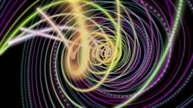 Parçacık çizgili dalga nesnesiyle gelecek video animasyonu, 4096x2304 döngü 4K