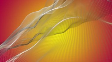 Parçacık dalgası nesnesinin ağır çekimde fantastik video animasyonu, 4096x2304 döngü 4K