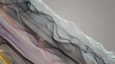 Parçacık dalgası nesnesinin ağır çekimde fantastik video animasyonu, 4096x2304 döngü 4K